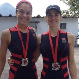 Beatriz Cardoso e Fabiana Beltrame em competição pelo Flamengo